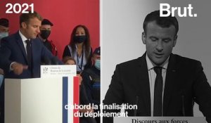 Emmanuel Macron devant les forces de l'ordre : 2017 vs 2021