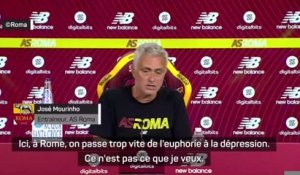 AS Rome - Mourinho : "Ici, on passe trop vite de l'euphorie à la dépression"