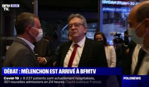 #DebatBFMTV: Jean-Luc Mélenchon est arrivé à BFMTV