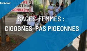 «Cigogne, pas pigeonne» : les sages-femmes se mobilisent à Troyes
