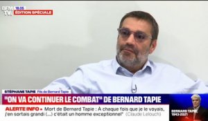 "On va continuer son combat" contre le cancer: témoignage de Stéphane Tapie, le fils de Bernard Tapie