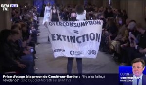 Une militante d'Exctinction Rebellion a fait irruption dans le défilé Louis Vuitton