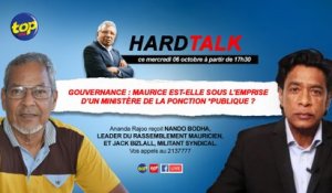 HardTalk : Gouvernance : Maurice est-elle sous l’emprise d’un ministère de la Ponction **publique ?Ananda Rajoo reçoit Nando Bodha, leader du Rassemblement Mauricien, et Jack Bizlall, militant syndical.