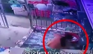 Une femme échappe à la police en faisant la vaisselle