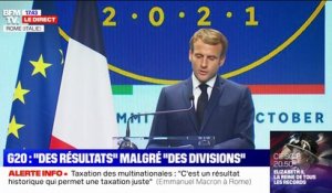 Pour Emmanuel Macron, la taxation des multinationales "est un résultat historique qui permet une taxation juste"