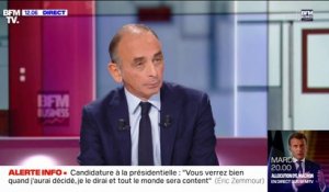 Éric Zemmour affirme qu'il "ne laissera pas tomber" les gens qui souhaitent le voir candidat à la présidentielle