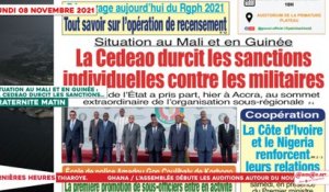 Le Titrologue du 08 Novembre 2021 : Situation au Mali et en Guinée, la CEDEAO durcit les sanctions
