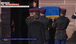 11-Novembre: Emmanuel Macron se recueille devant le cercueil d’Hubert Germain arrivé dans la crypte mémorial de la France combattante