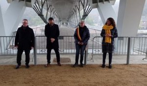 Inauguration d'un nouveau pont pour cyclistes et piétons à Tilff