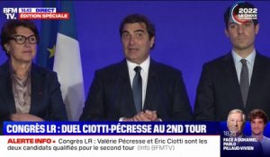 Congrès LR: Christian Jacob annoncent qu'Éric Ciotti et Valérie Pécresse sont qualifiés pour le second tour