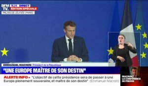 Emmanuel Macron sur la présidence française de l'Union européenne: "Le premier axe de cette présidence, c'est une Europe plus souveraine (...) capable de maîtriser ses frontières"
