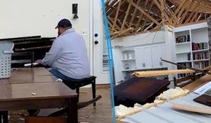Tornades aux Etats-Unis : un homme joue du piano dans les décombres de sa maison