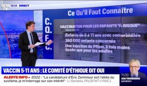 Covid-19: le comité d'éthique approuve l'ouverte de la vaccination aux 5-11 ans