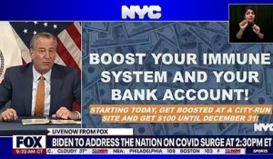 Coronavirus: Le maire de New York annonce que la ville donne 100 dollars à toute personne qui se fait injecter une dose de rappel dans un centre déployé par la mairie