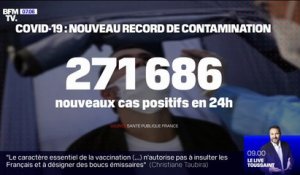 Covid-19: un nouveau record de 271.686 nouveaux cas en 24h en France