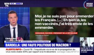 Pour Jordan Bardella, Emmanuel Macron a "montré qu'il avait, au fond de lui, une forme de mépris et de détestation des Français"