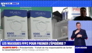 Christian Curel (syndicat des fabricants français de masques): "La filière française est capable de produire 40 à 50 millions de masques FFP2 par semaine"
