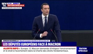 "Il est vital que votre mandat reste unique": Jordan Bardella fustige le bilan d'Emmanuel Macron au Parlement européen