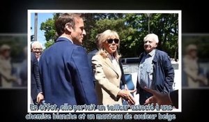 Brigitte Macron rayonnante dans une tenue casual chic pour aller voter