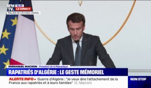 Emmanuel Macron: "L'histoire des rapatriés d'Algérie est celle de la France, (...) elle reste trop souvent, hélas, méconnue des Françaises et des Français"