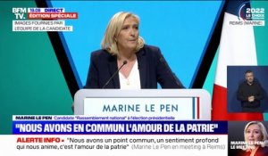 Marine Le Pen: "Nous avons un point commun (...) l'amour de la patrie"