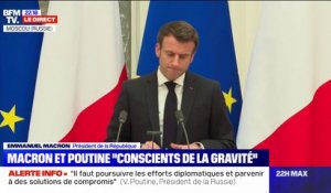Russie/Ukraine: pour Emmanuel Macron, "il relève de notre responsabilité partagée de nous entendre sur des mesures concrètes pour stabiliser la situation et envisager une désescalade"