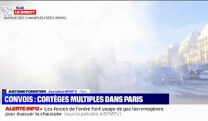 "Convoi de la liberté": les forces de l'ordre tentent de faire évacuer les Champs-Élysées