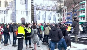 Le convoi de la liberté: entre 100 et 200 manifestants rassemblés aux abords de la place Sainte-Catherine