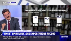 Les exportations françaises de vin de spiritueux atteignent un record en 2021