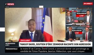 Exclusif - Le soutien d'Eric Zemmour agressé ce week-end à Paris, Tanguy David, raconte son agression dans "Morandini Live": "On m'a craché dessus, donné des coups de poing, insulté" - VIDEO