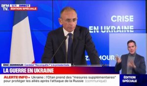 Guerre en Ukraine: Éric Zemmour appelle à Emmanuel Macron à se rendre à Moscou et Kiev pour obtenir "un cessez-le-feu immédiat"