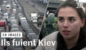 "Je mets mes enfants à l'abri et je reviens combattre" : à Kiev, des familles sur le départ