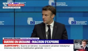 Guerre en Ukraine: Emmanuel Macron accuse Vladimir Poutine de vouloir "faire bégayer l'histoire européenne"