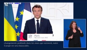 Emmanuel Macron sur les réfugiés ukrainiens: "La France prendra sa part"