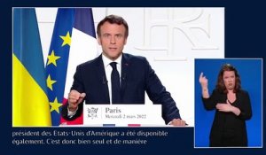 Emmanuel Macron : « Nous ne sommes pas en guerre avec la Russie »