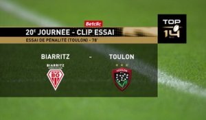 TOP 14 - Essai de pénalité (RCT) - Biarritz Olympique - RC Toulon- J20 - Saison 2021/2022