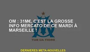 OM : 31 M€, grosse nouvelle pour le Mercato ce mardi à Marseille !