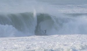 Dans les Landes, le surfeur Kyllian Guérin a dompté une énorme vague de 5 mètres de haut