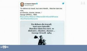 Zapping du 19/10 : Nicolas Dupont-Aignan relaie une fausse citation de George Orwell