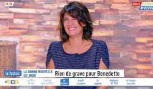Le fou rire d'Estelle Denis sur l'Equipe TV