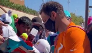 ATP - Indian Wells 2022 - Rafael Nadal et Carlos Alcaraz à l'entrainement dans le désert californien