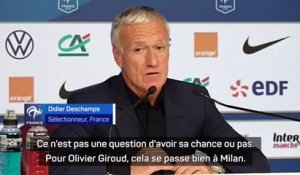 Bleus - Deschamps : "Giroud ? Il reste sélectionnable"