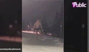 Vidéo : Zlatan Ibrahimovic : Presque nu, il s’amuse dans la neige !