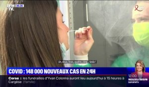 Avec 148.000 nouveaux cas de Covid-19 en 24h, la circulation du virus continue d'augmenter en France