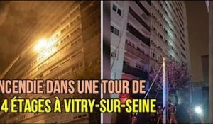 Incendie dans une tour de 14 étages à Vitry sur Seine