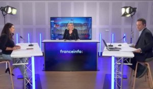 Emmanuel Macron "fébrile" et "agressif", liens avec la Russie, port du voile... Le "8h30 franceinfo" spécial présidentielle de Marine Le Pen