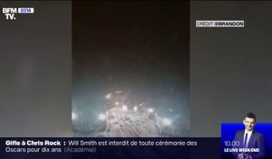 De nouvelles chutes de neige filmées sur la N52 en Moselle cette nuit
