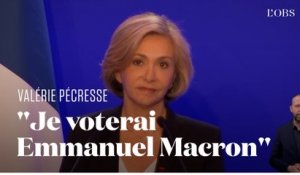 Valérie Pécresse appelle à voter Macron au second tour