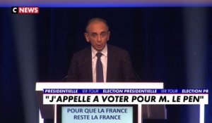 Éric Zemmour : «Je ne me tromperai pas d'adversaire, c'est la raison pour laquelle j'appelle mes électeurs à voter pour Marine Le Pen»