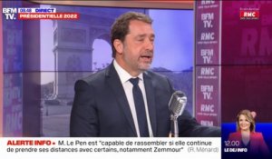 Pour Christophe Castaner, "Marine Le Pen est totalement alignée et dépendante" à la Russie